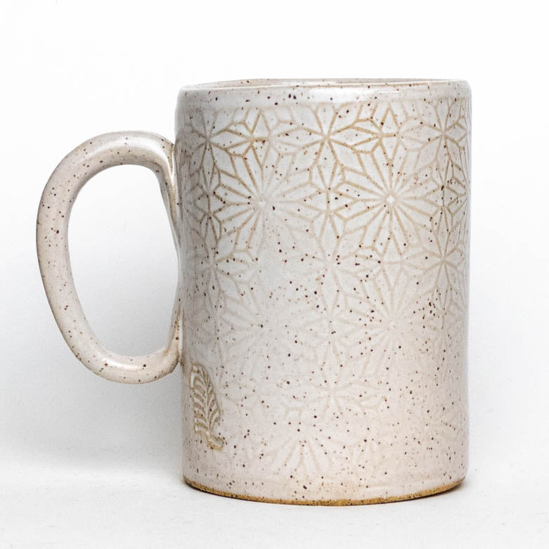 Black Jumping Cat on White Stoneware 14oz Mug