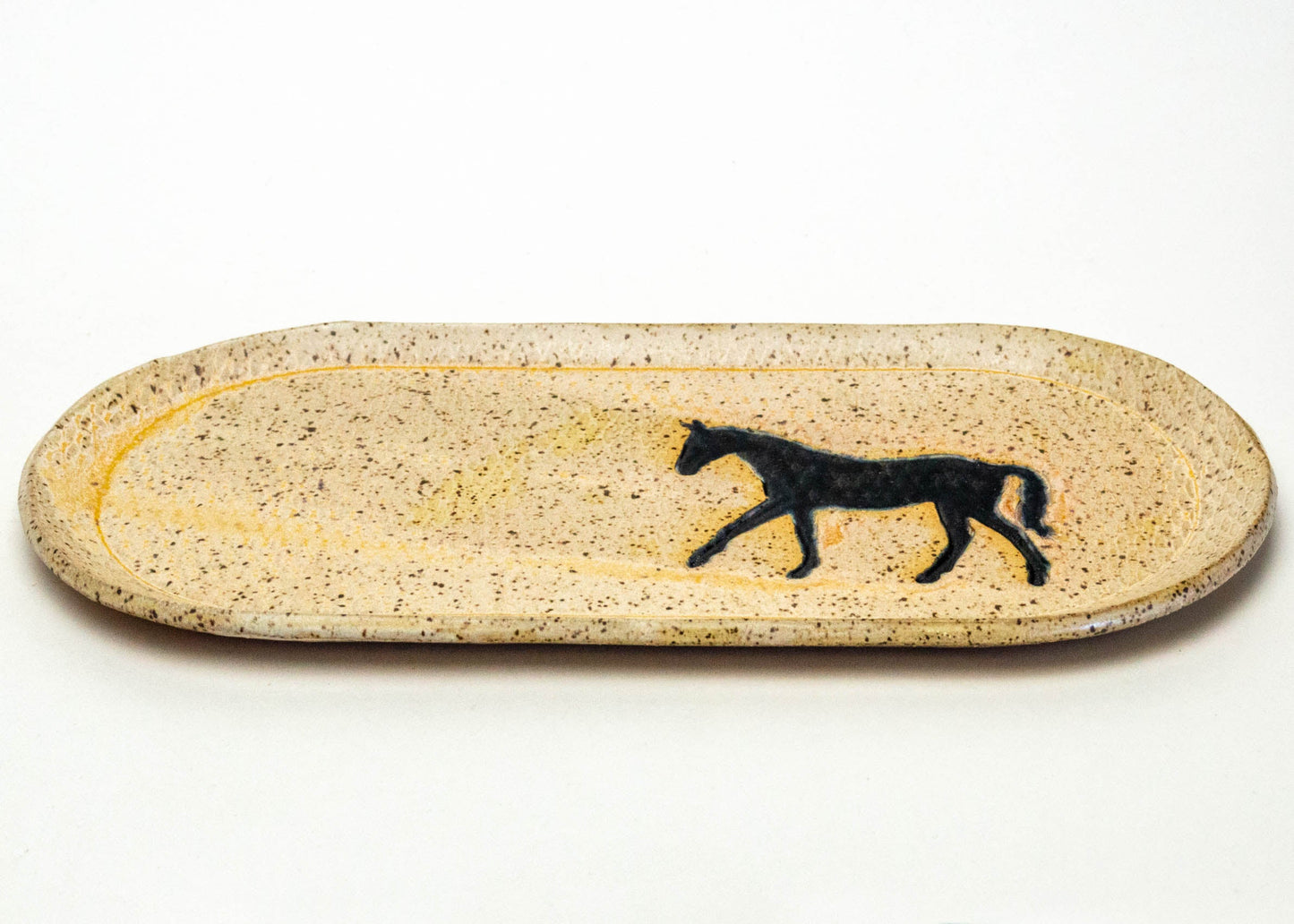 Black Horse Pattern Beige 10" Platter