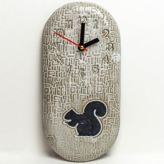 Black Squirrel Design White Wall Clock