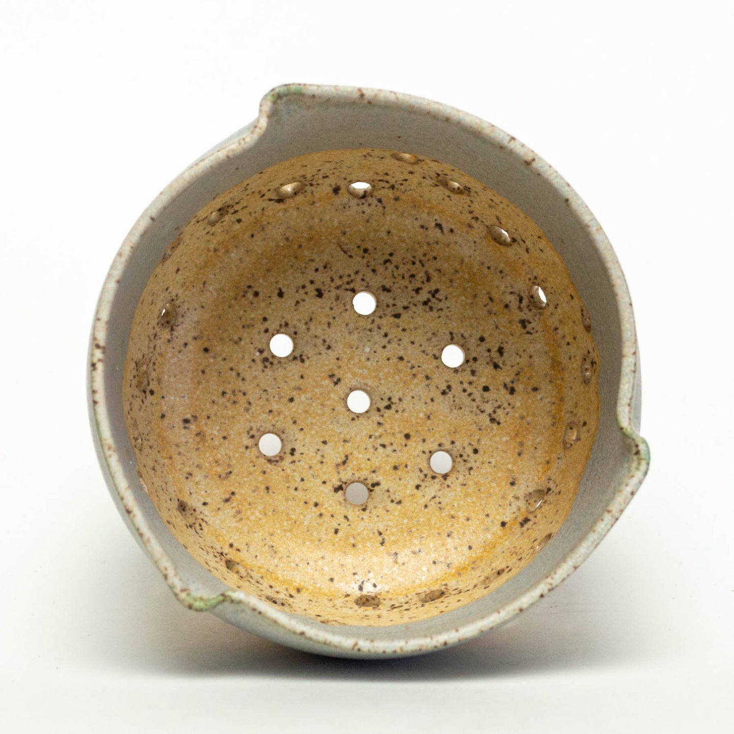 Blue & Beige Hand-Thrown Stoneware Berry Bowl