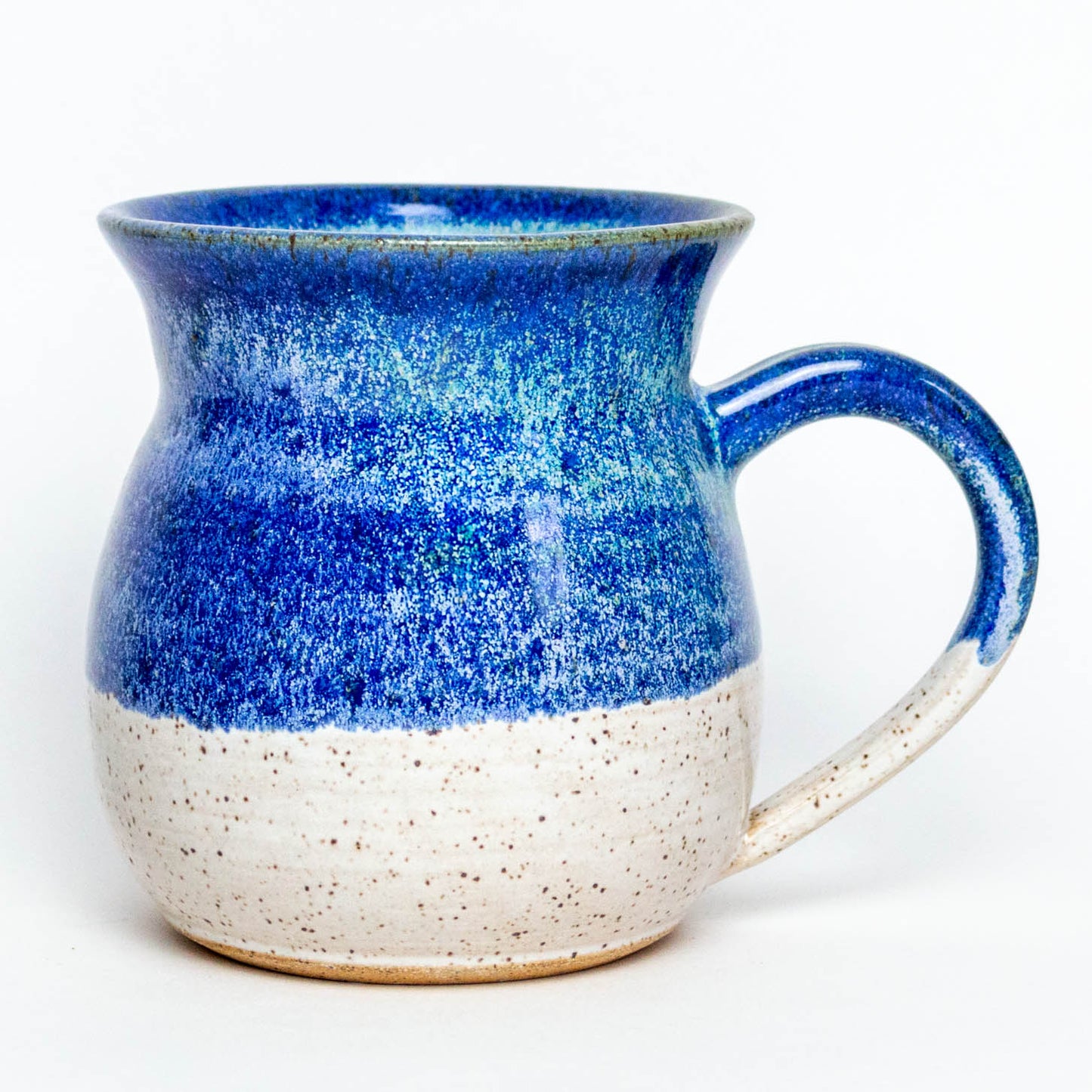 Blue Wash Hand-Thrown Bulb Stoneware 14oz Mug