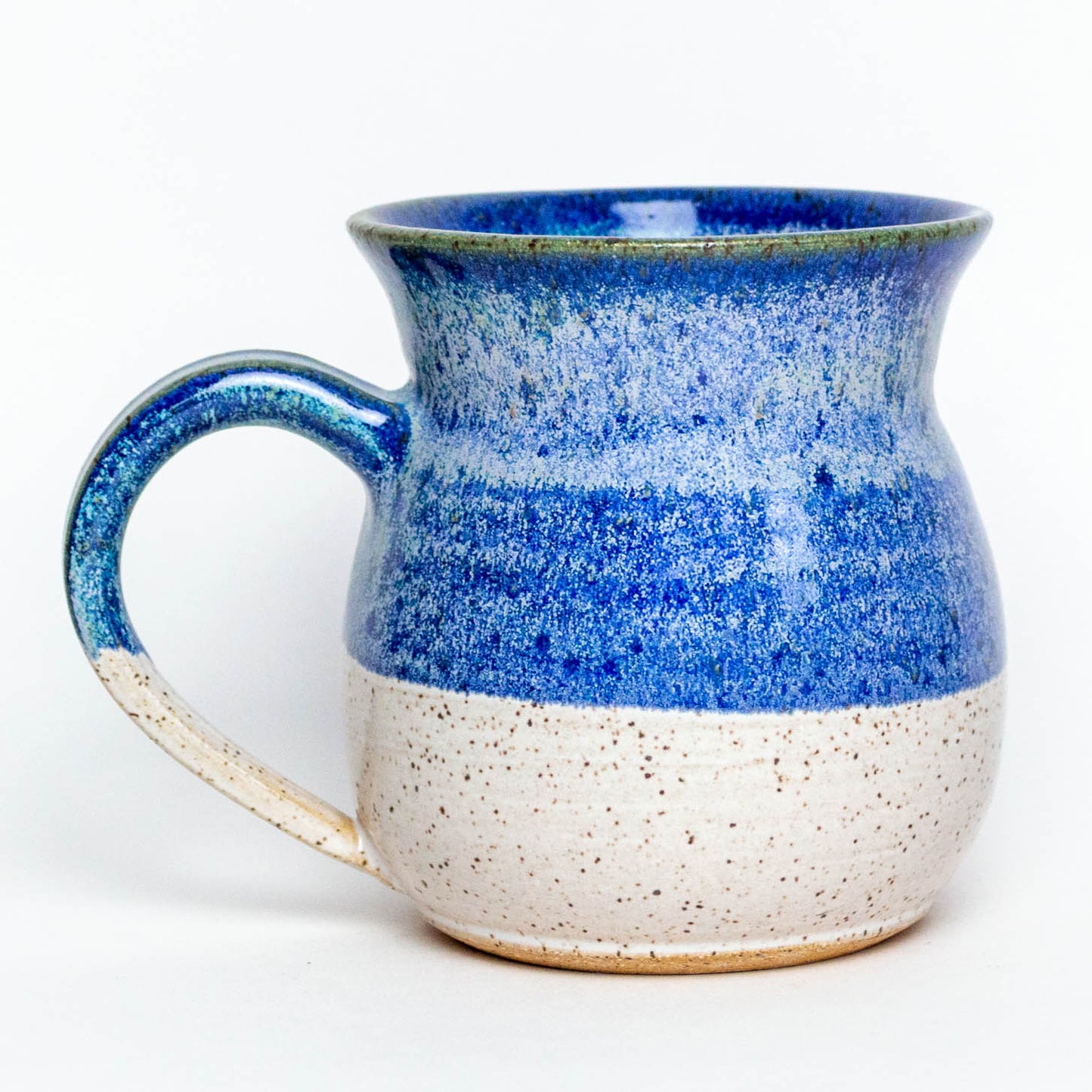 Blue Wash Hand-Thrown Bulb Stoneware 14oz Mug