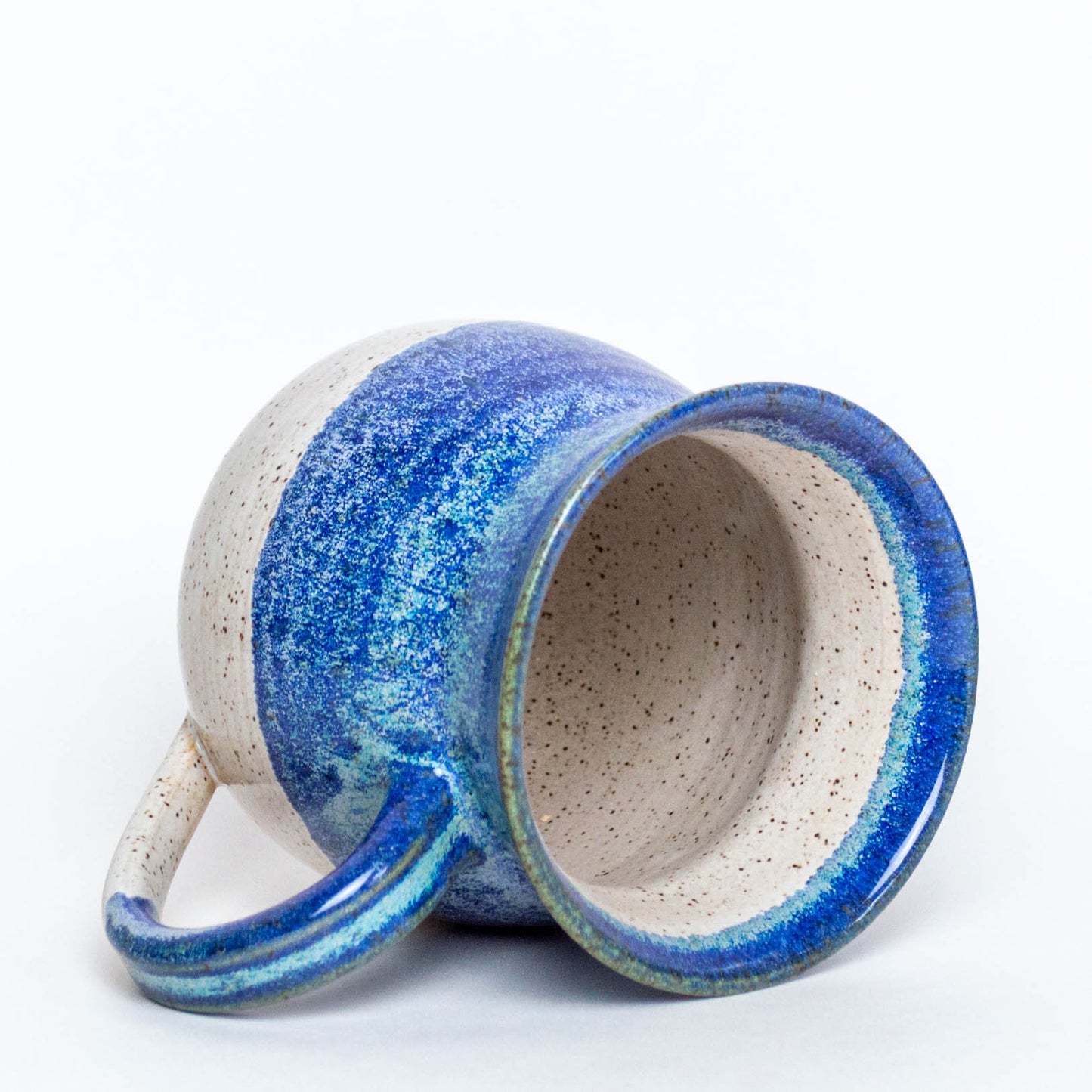 Blue Wash Hand-Thrown Bulb Stoneware 14oz Mug