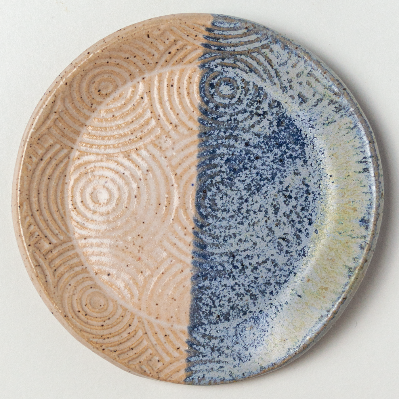 Blue & White Spiral Pattern Stoneware Spoon Rest