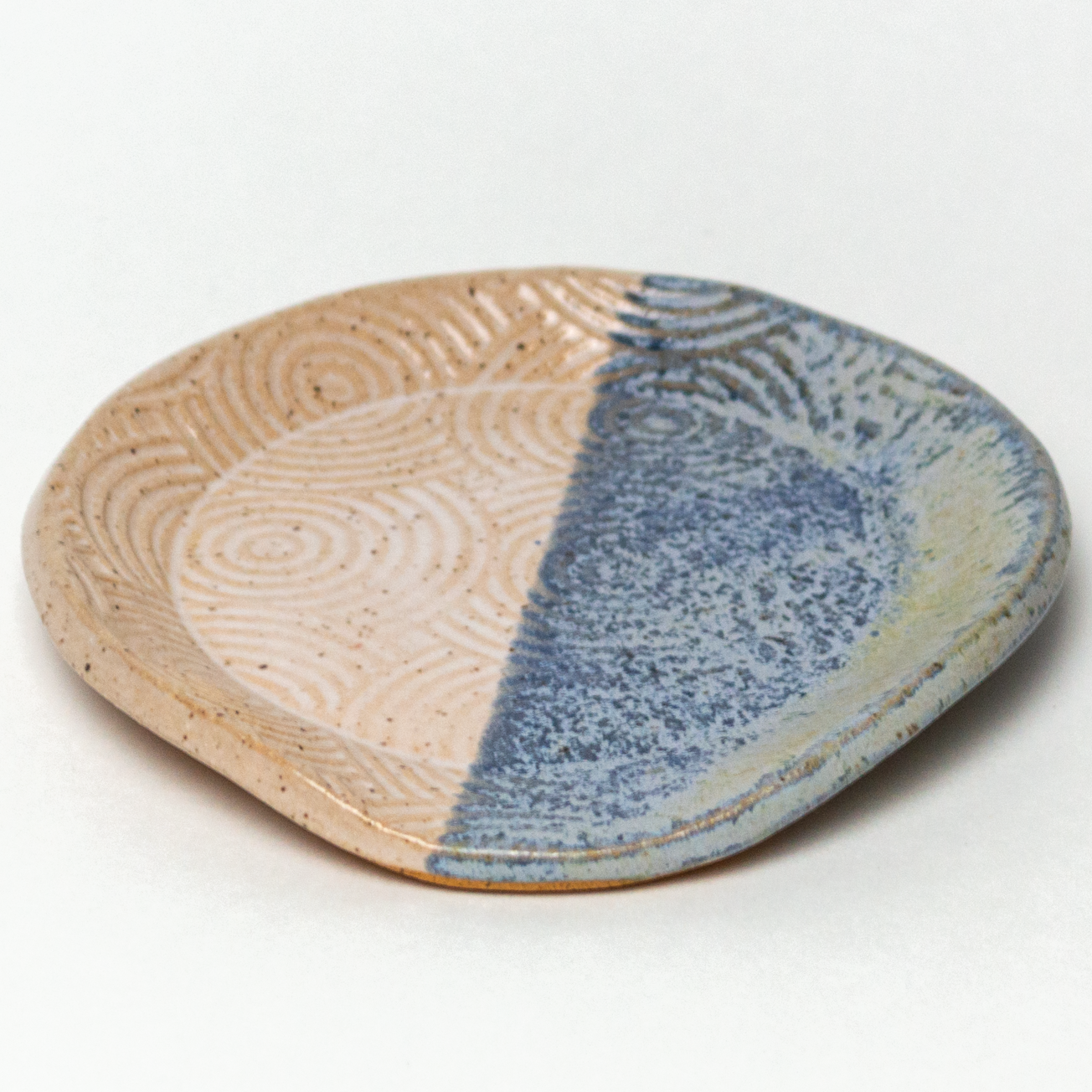 Blue & White Spiral Pattern Stoneware Spoon Rest