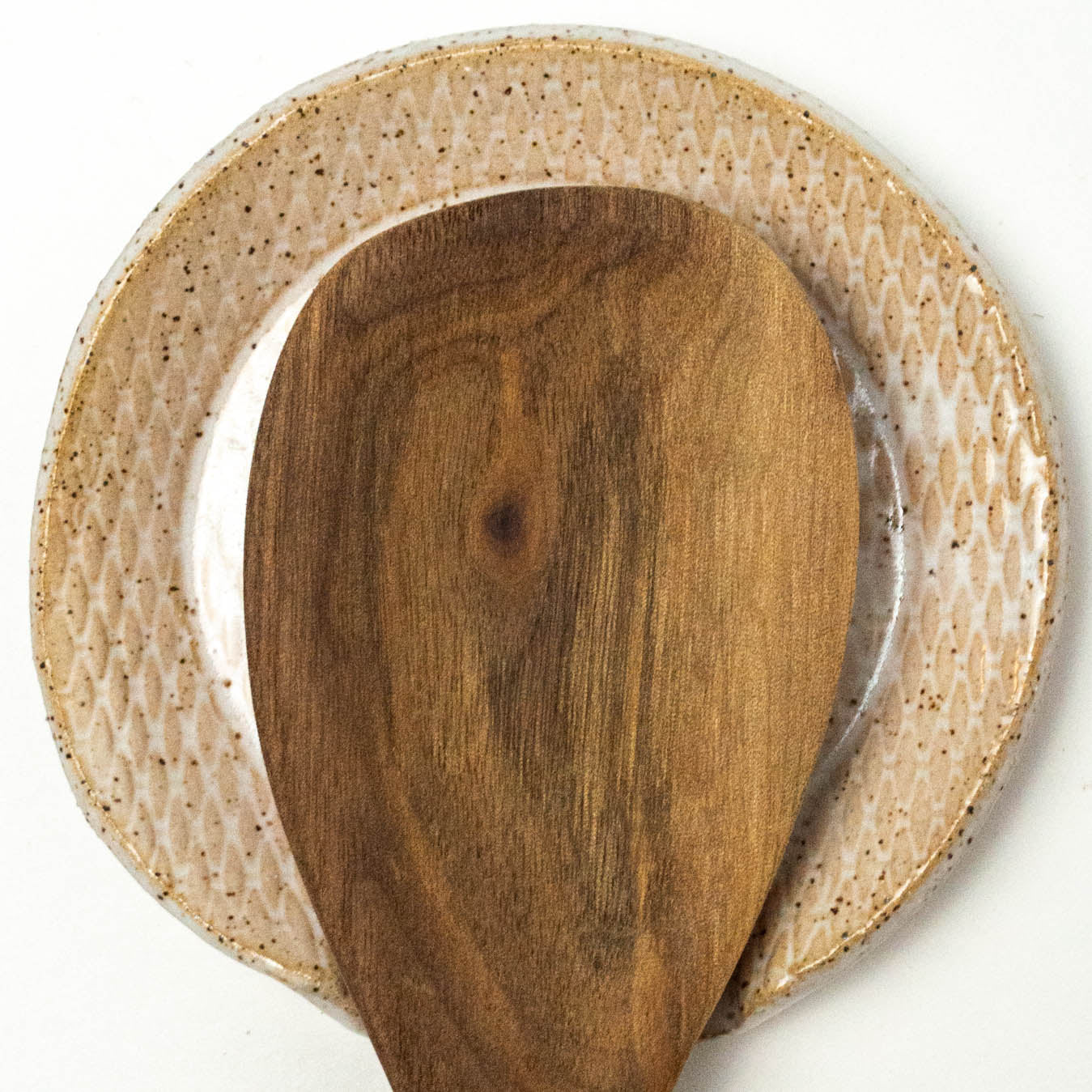 Brown Horse on  White Stoneware Spoon Rest