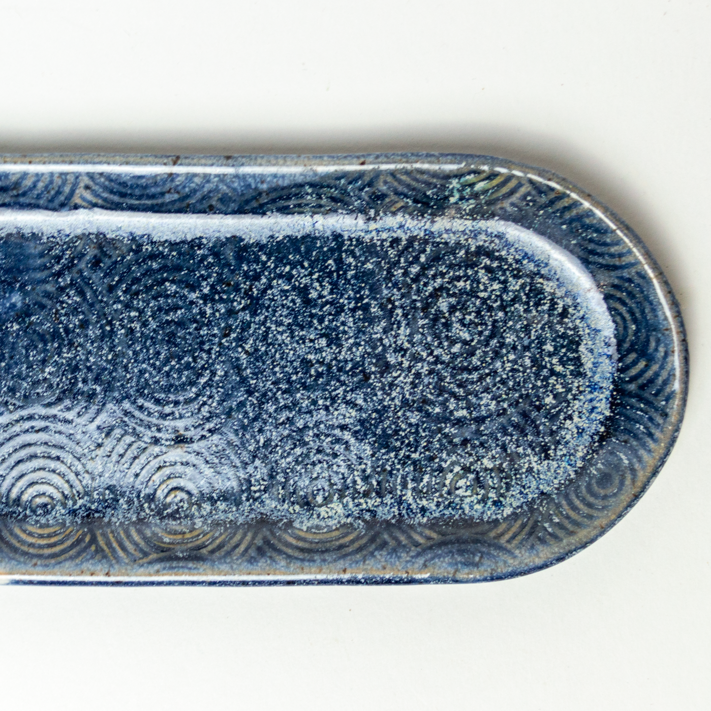 Blue & White Spiral Pattern 12" Platter