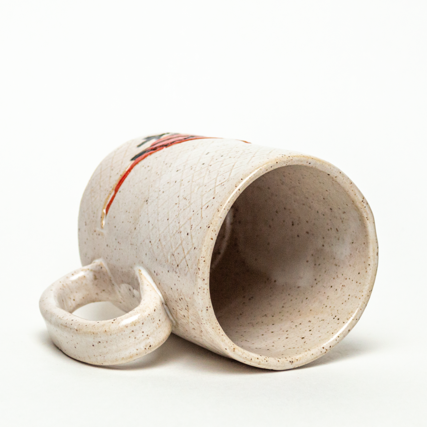 Cardinal on White Stoneware 14oz Mug