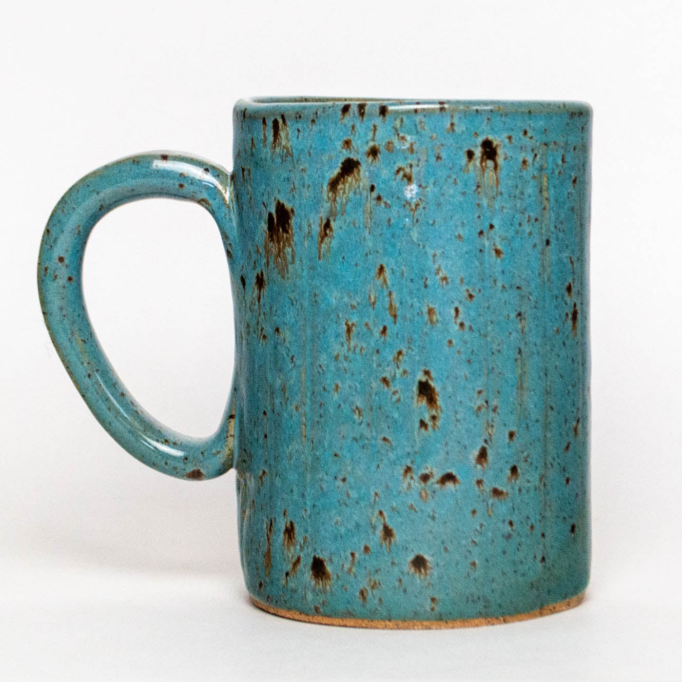 White Chicken Stoneware Blue Spangled 14 oz Mug