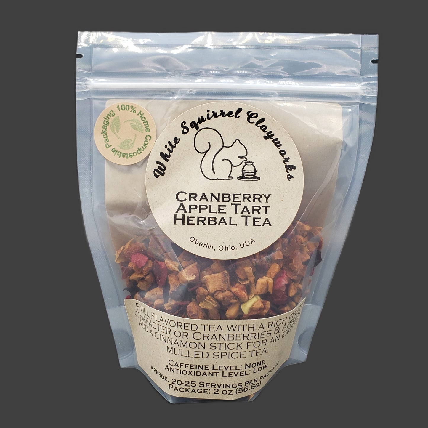 Cranberry Apple Tart Herbal Looseleaf Tea - 2oz - Home Compostable Packaging