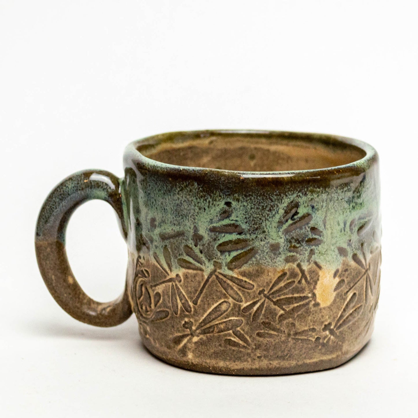 Dragonfly Cream/Green 8oz Stoneware Mug