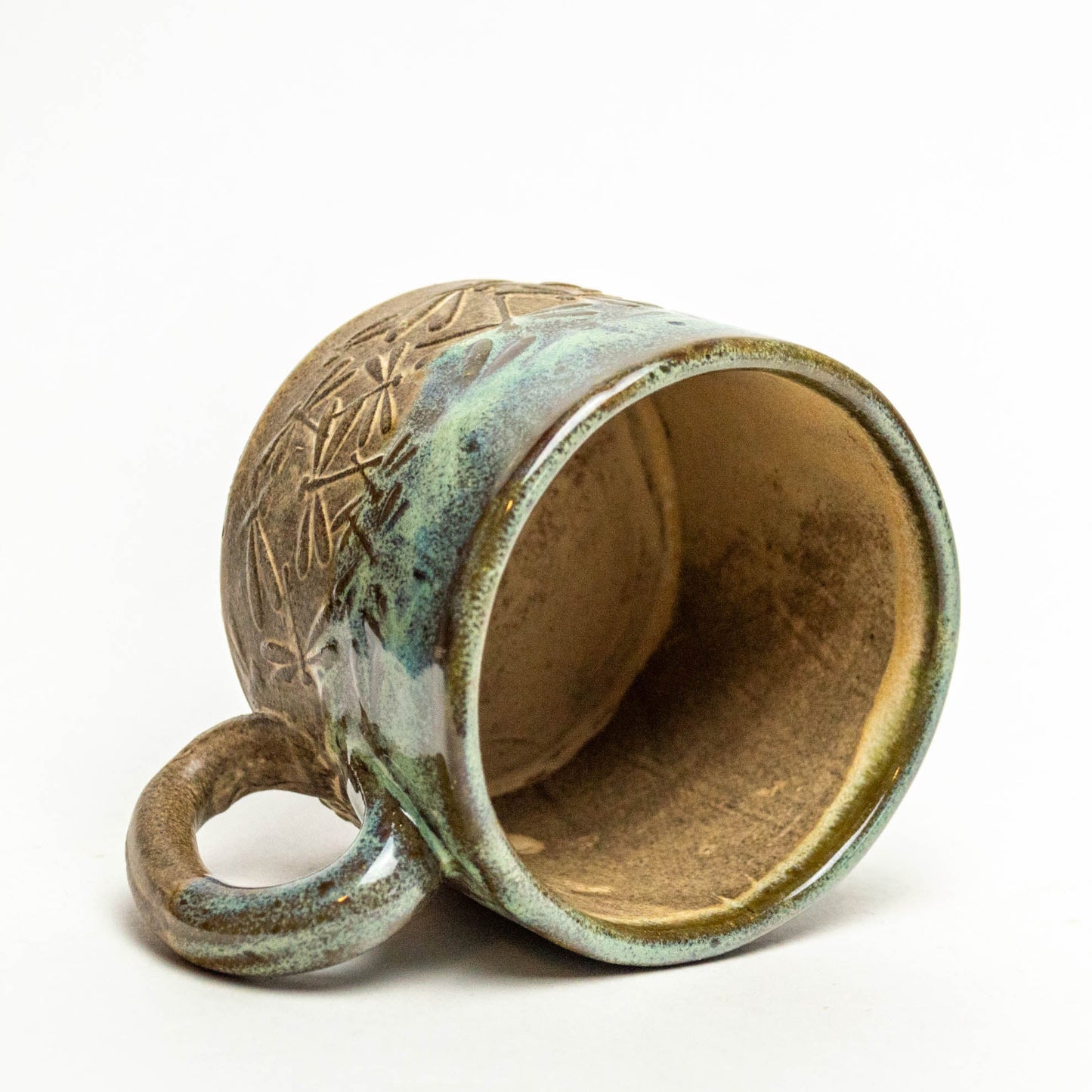 Dragonfly Cream/Green 8oz Stoneware Mug
