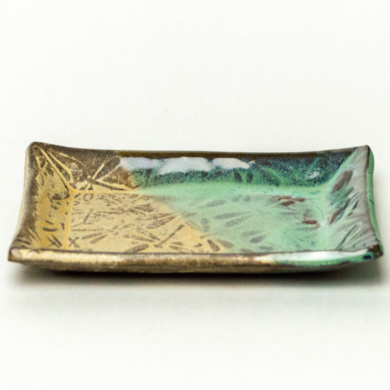 Dragonfly Pattern Sand-Green Trinket Dish