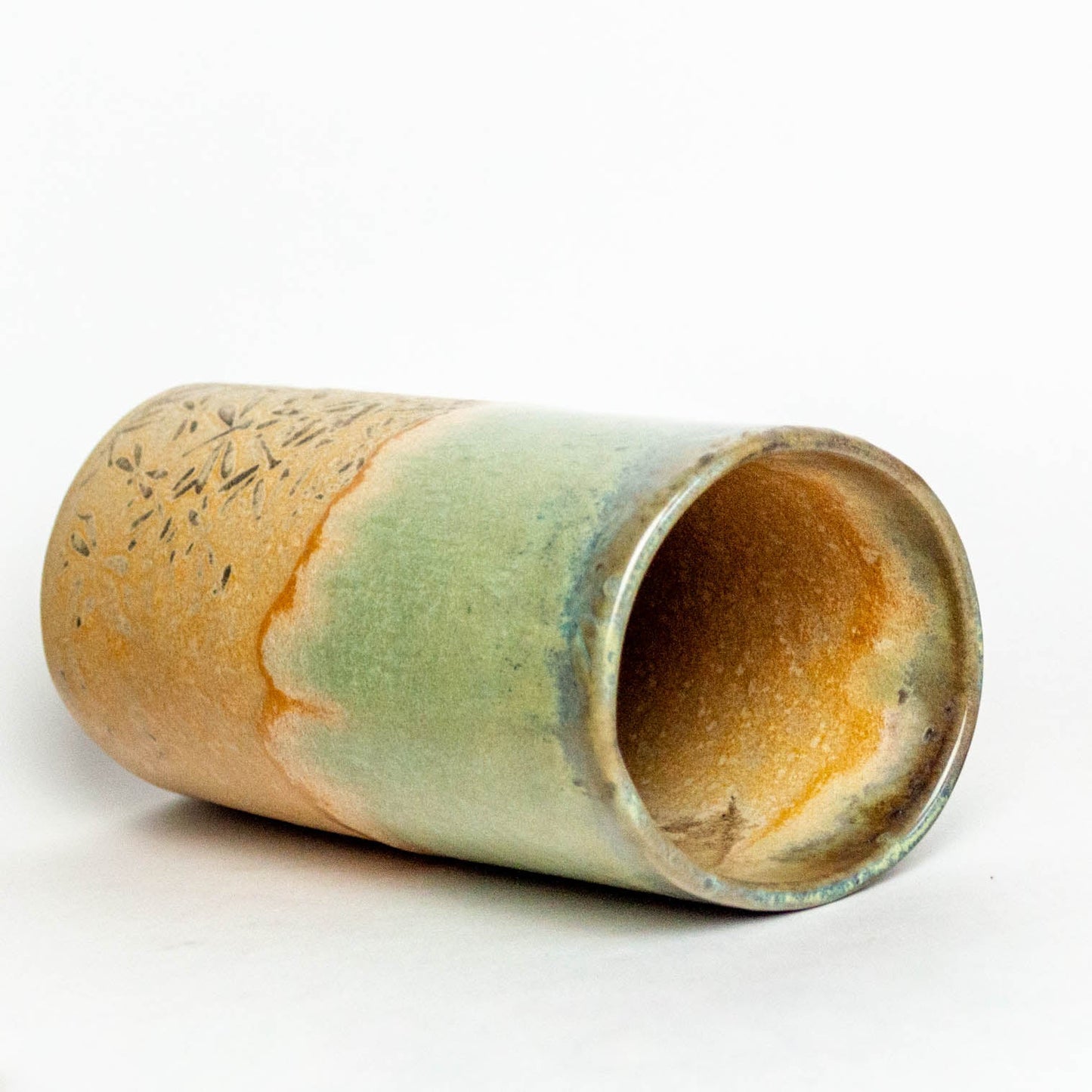 Dragonfly Pattern Green Vase