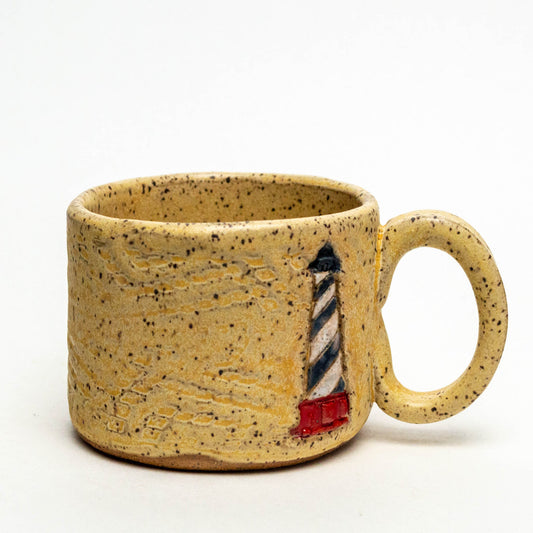 Lighthouse Design Beige 8oz Mug