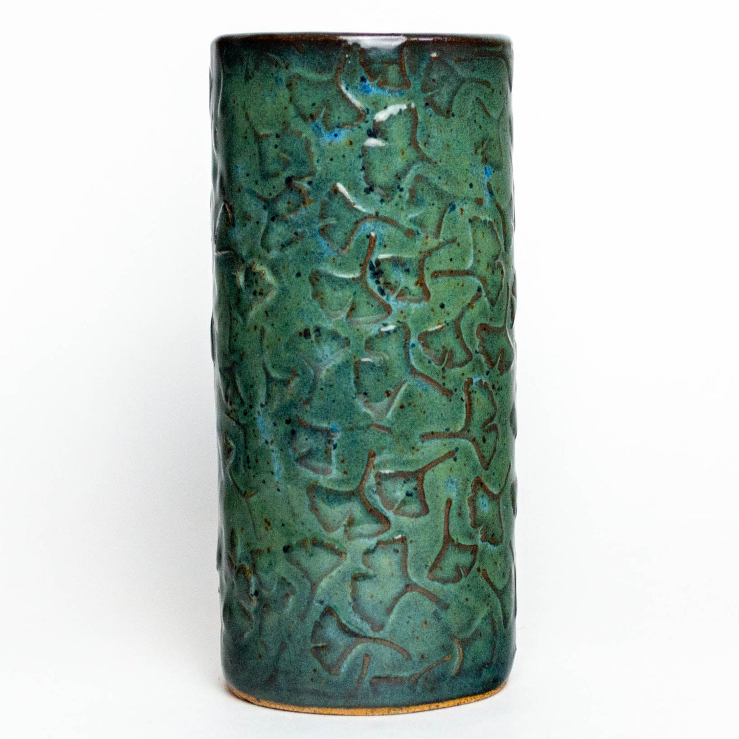 Ginkgo Leaf Pattern Blue Vase