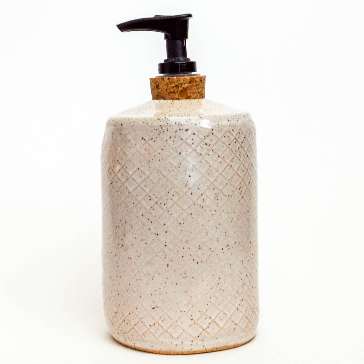 Goldfinch White Stoneware Soap Dispenser