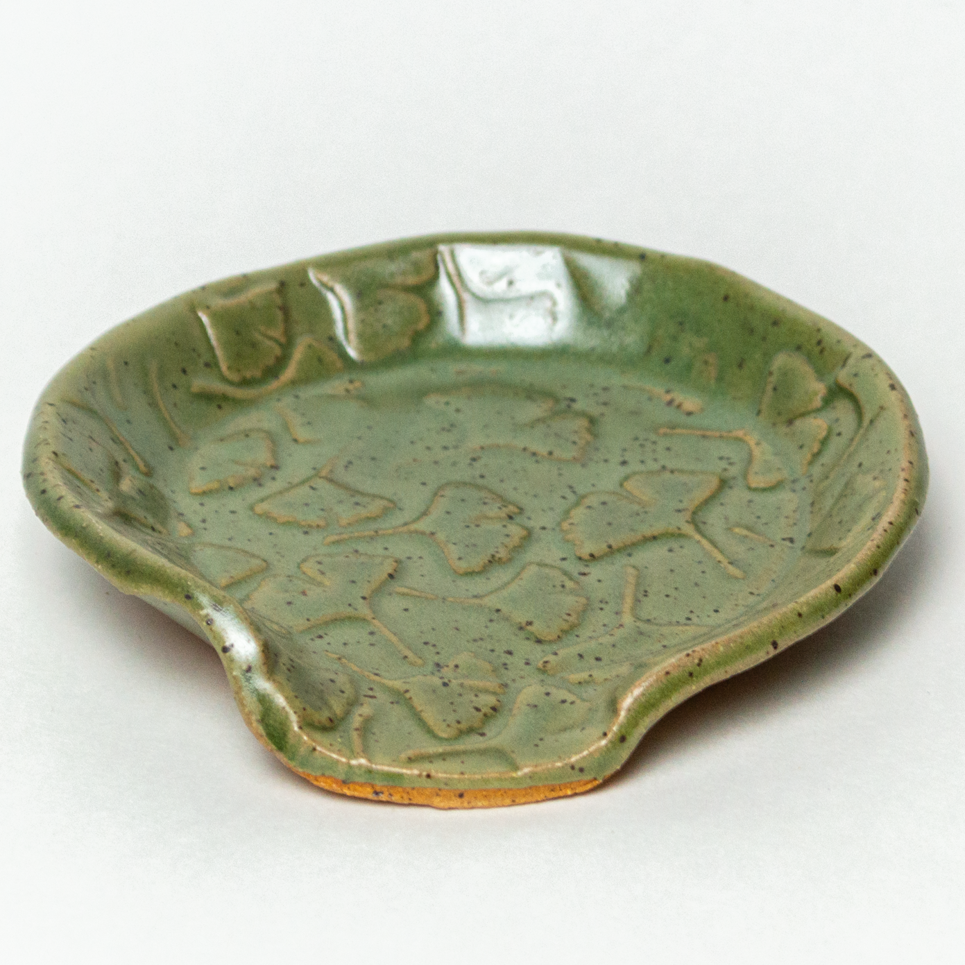 Ginkgo Leaf Pattern Green Spoon Rest