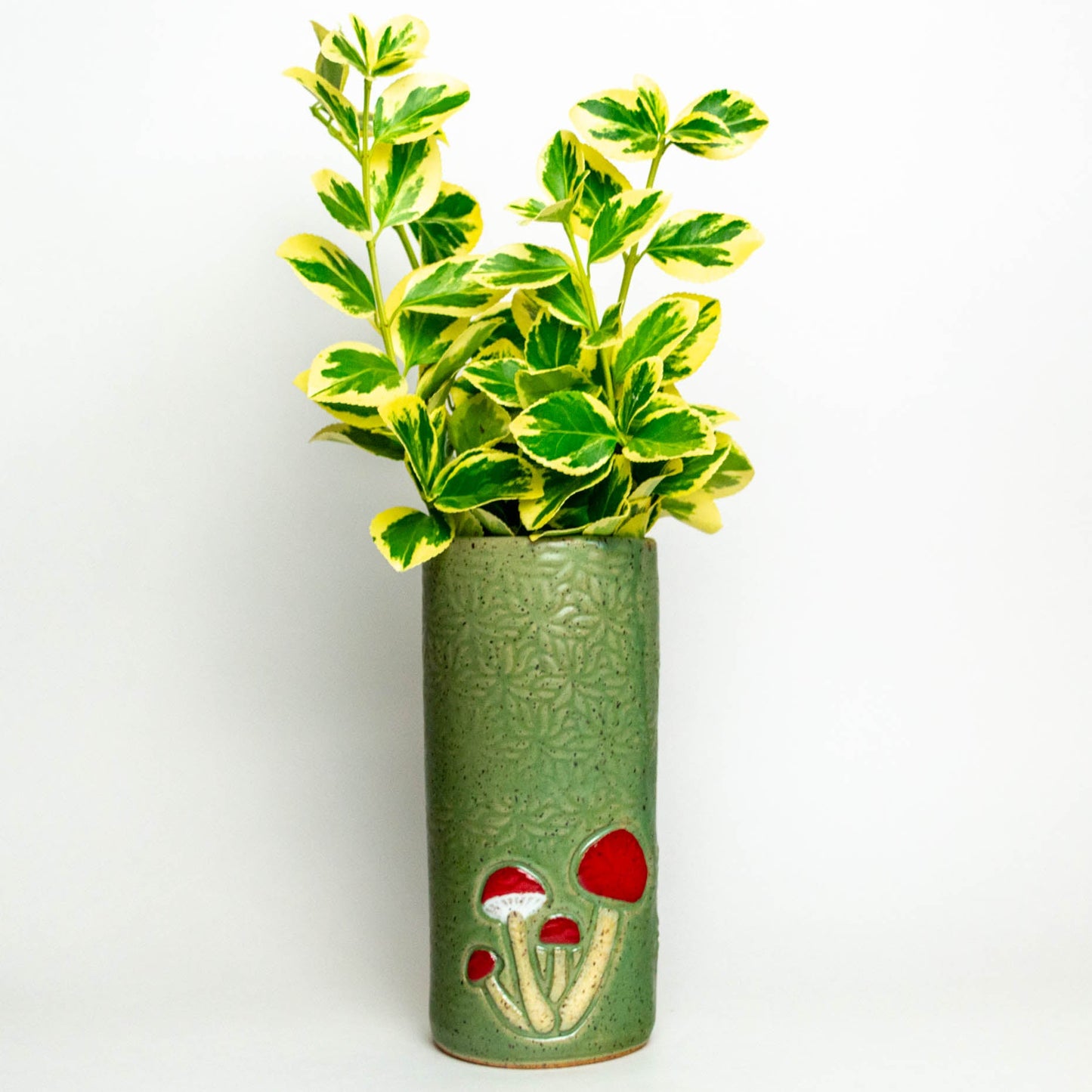 Mushroom Vintage Green Vase