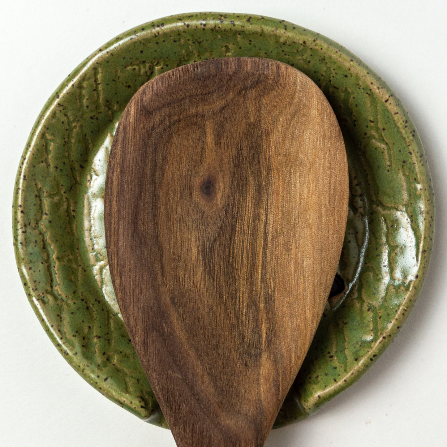 Sasquatch Green Stoneware Spoon Rest