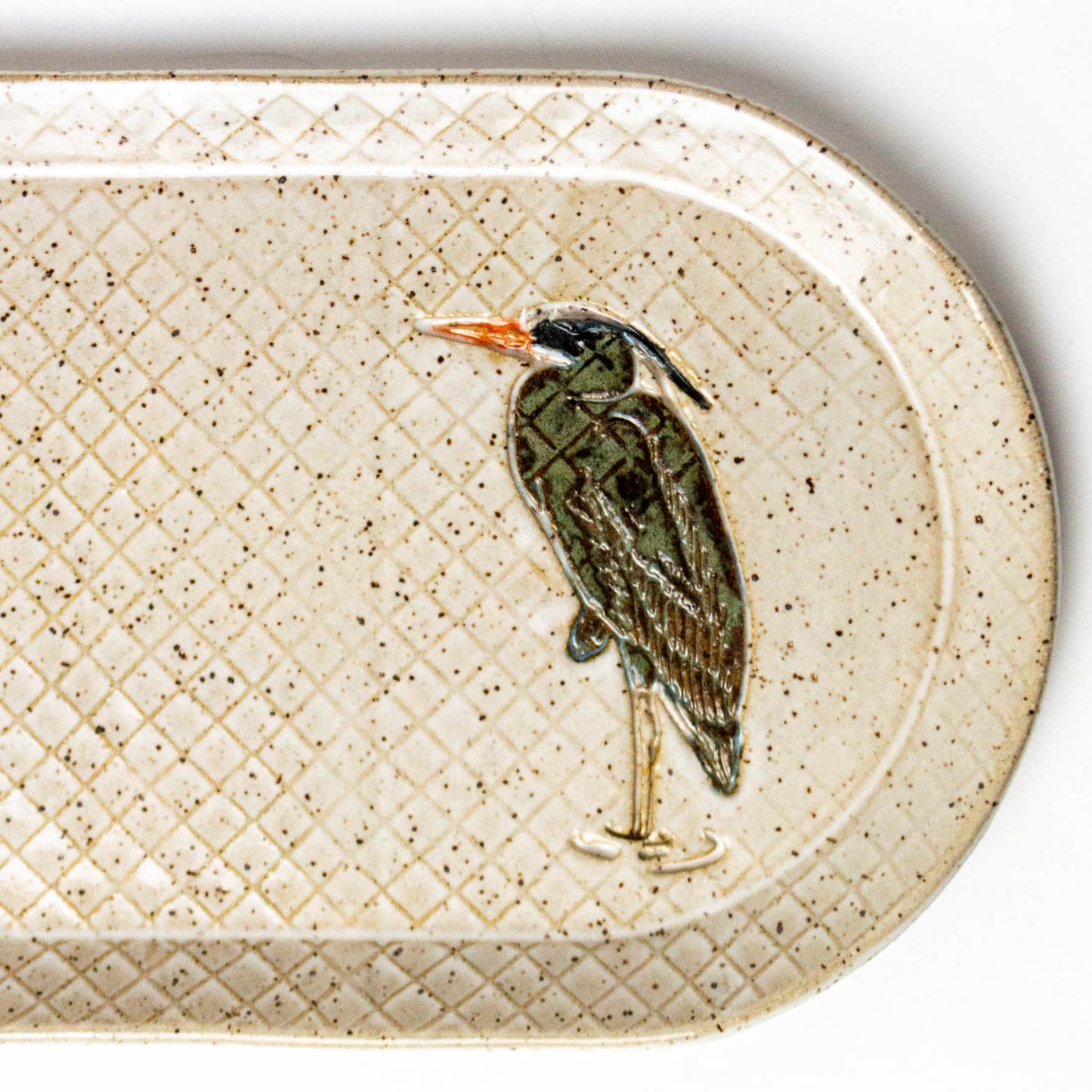 Blue Heron 10"  Stoneware Handmade Platter