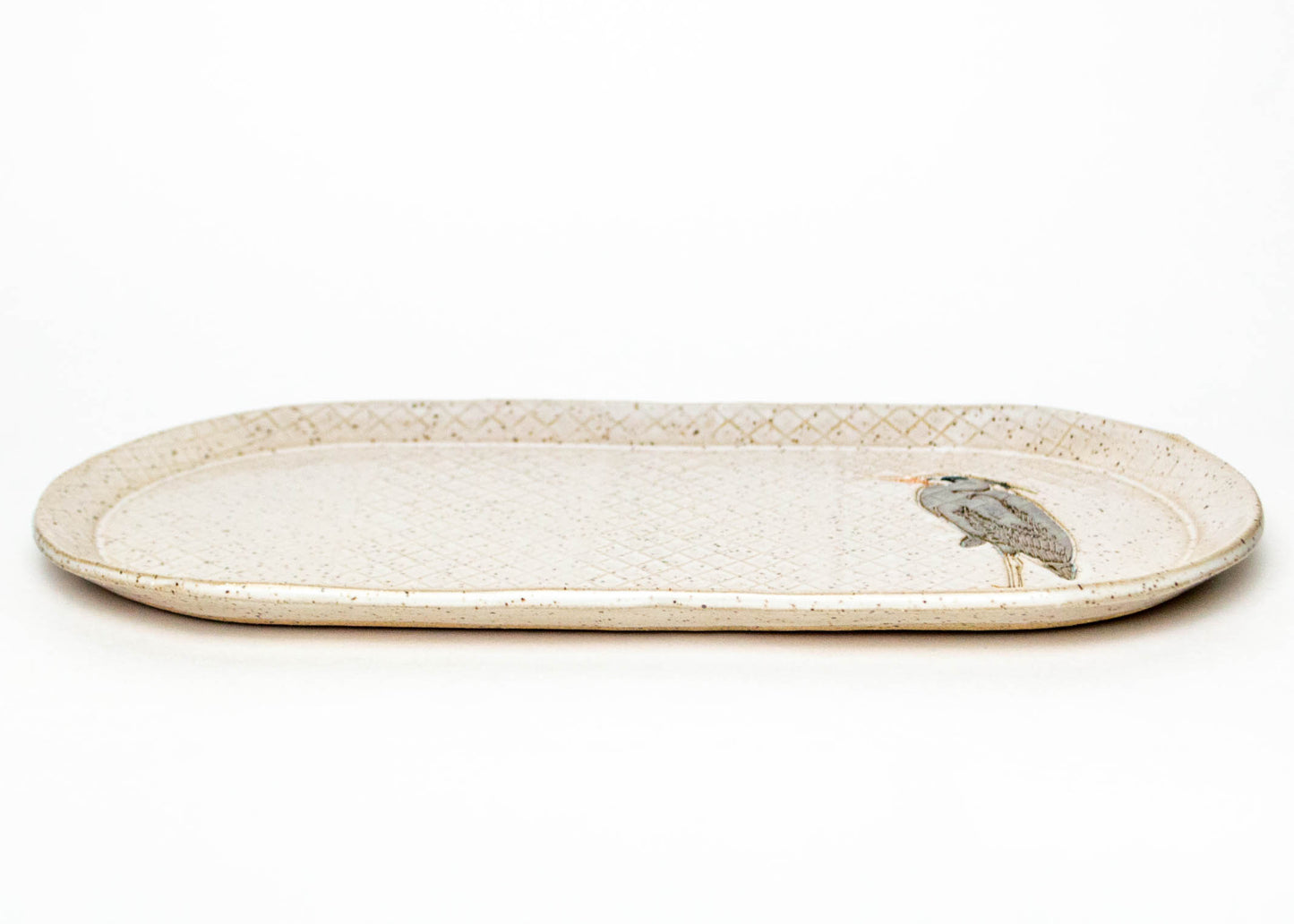Blue Heron 10"  Stoneware Handmade Platter