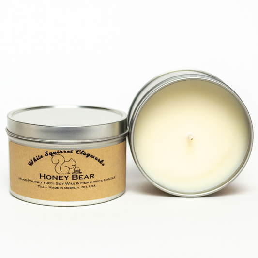 Honey Bear Soy Candle - 7oz - Silver Tin