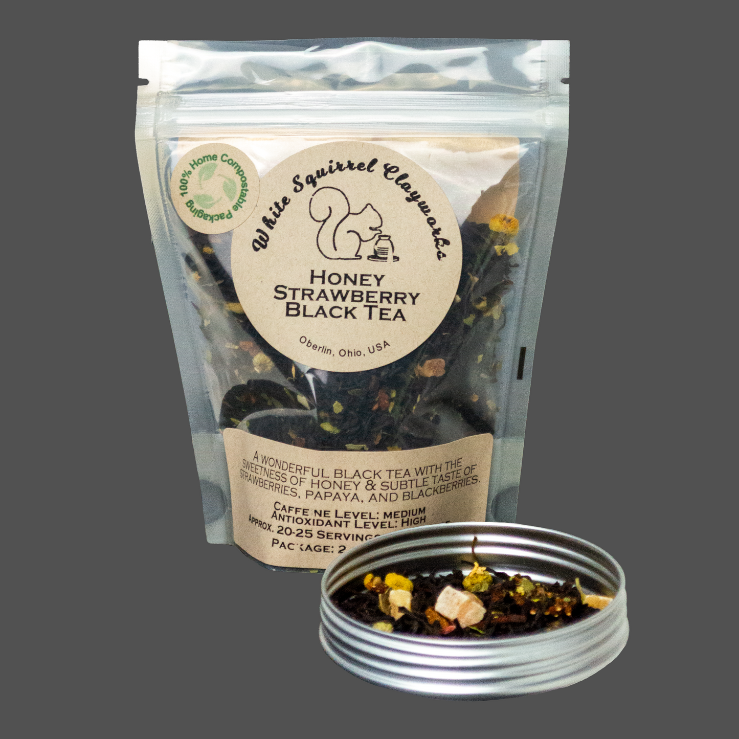 Honey Strawberry Black Loose-leaf Tea - 2oz
