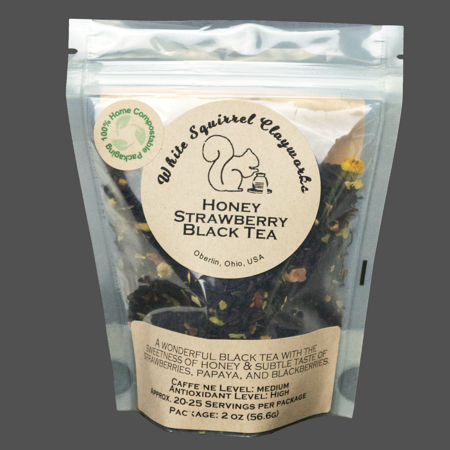 Honey Strawberry Black Loose-leaf Tea - 2oz