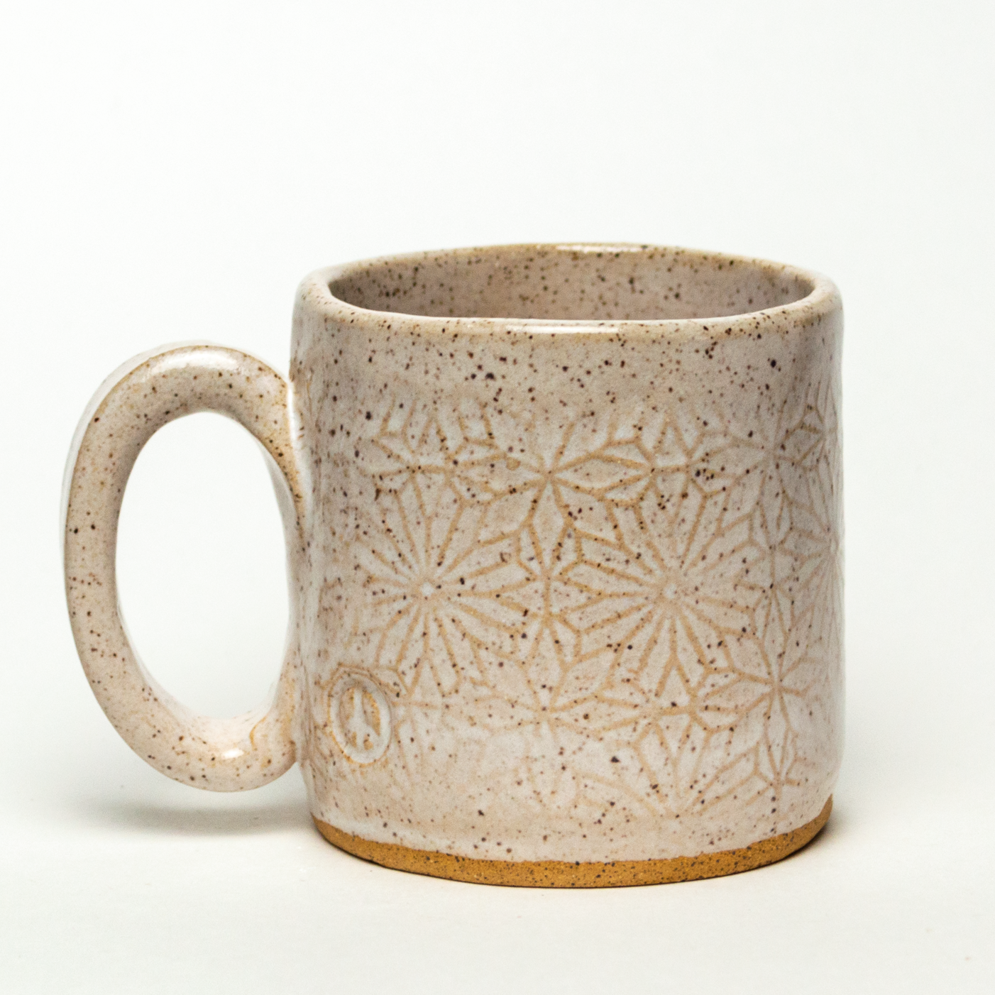 Black Jumping Cat on White Stoneware 10oz Mug