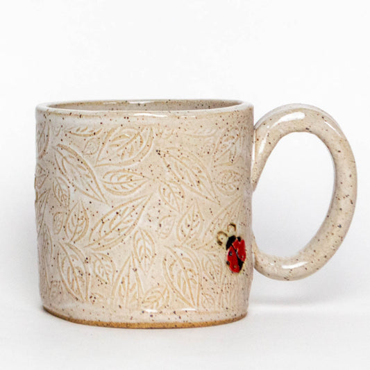 Ladybug White Stoneware 10oz Mug