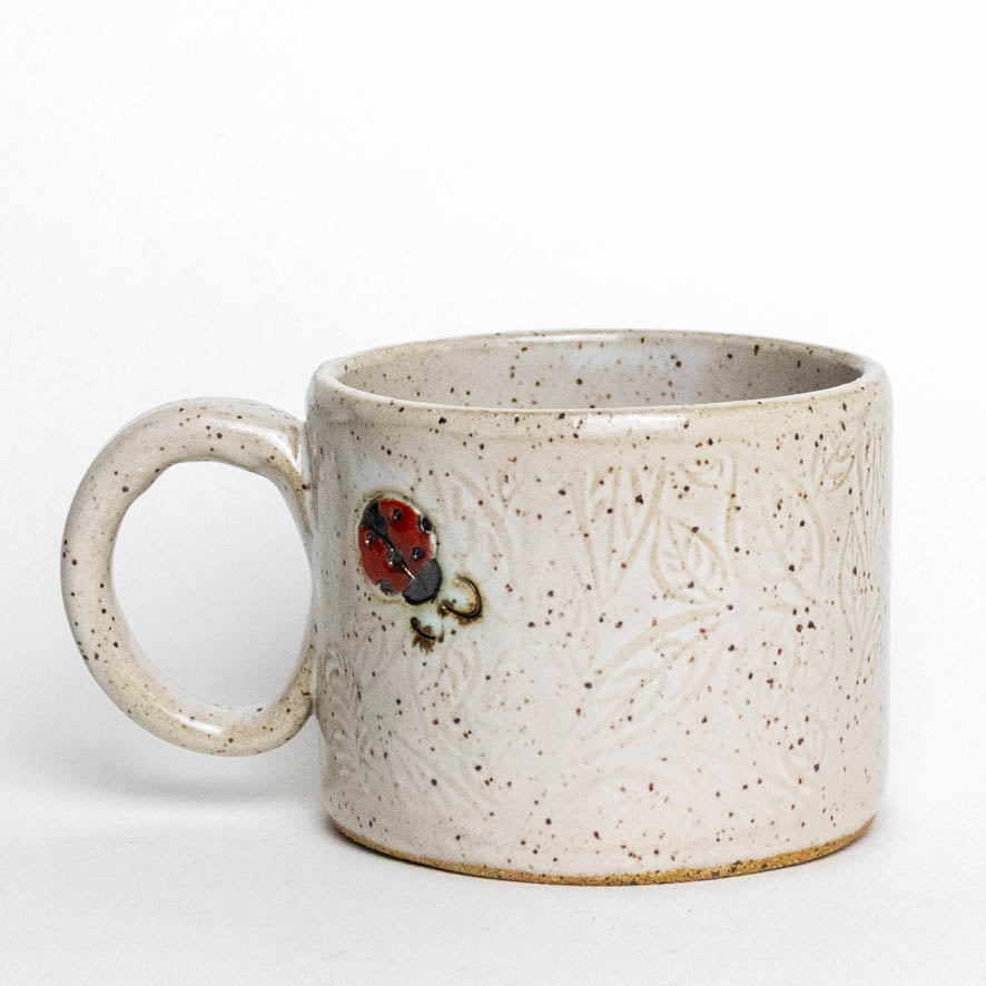 Ladybug White Stoneware 8oz Mug
