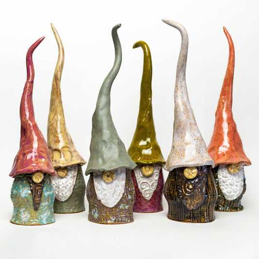 Male Garden Gnomes - Assorted Handmade Ceramic Stoneware Figures