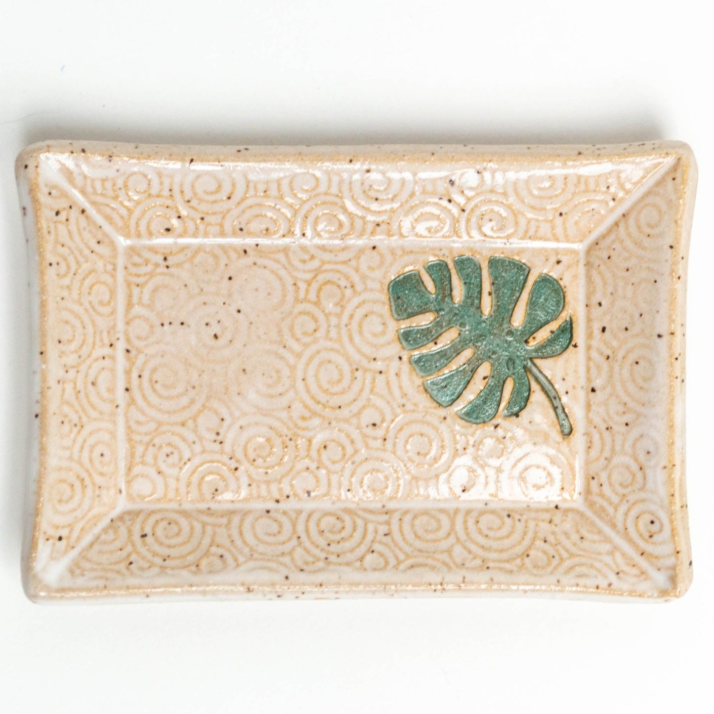 Monstera Leaf White Trinket Dish