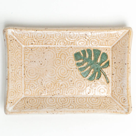Monstera Leaf White Trinket Dish