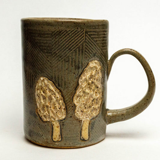 Morel Mushroom Silver 14oz Mug