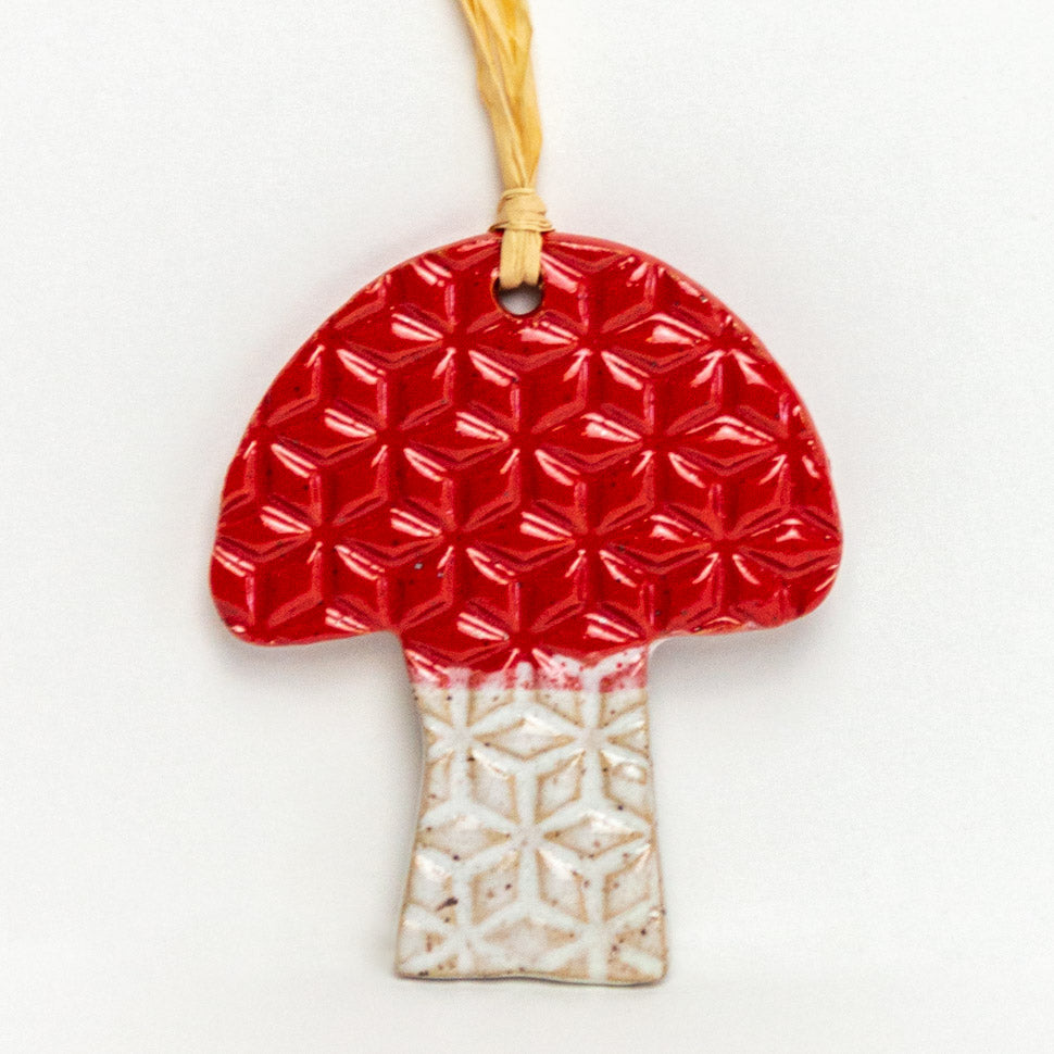 Mushroom Shaped Stoneware Ornament