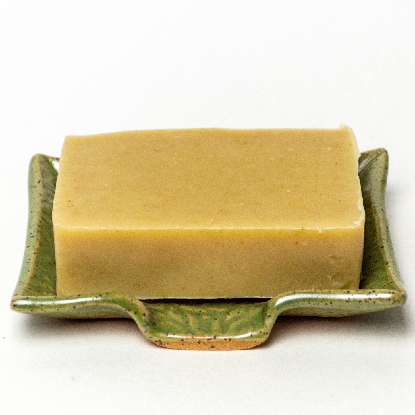 Mushroom Green Stoneware Soap Dish