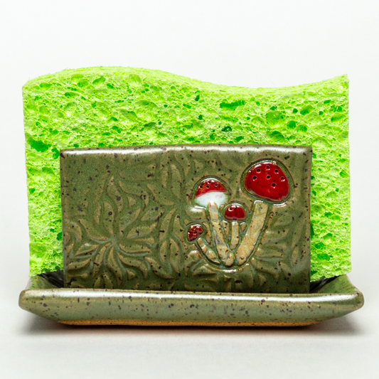 Mushroom Design Green Sponge Holder