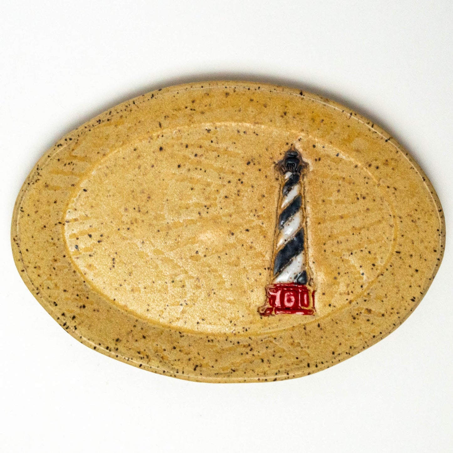 Lighthouse Design Beige Oval Trinket Dish