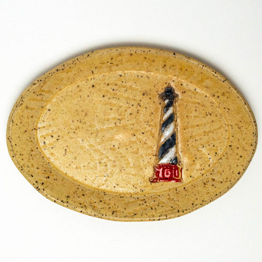 Lighthouse Design Beige Oval Trinket Dish