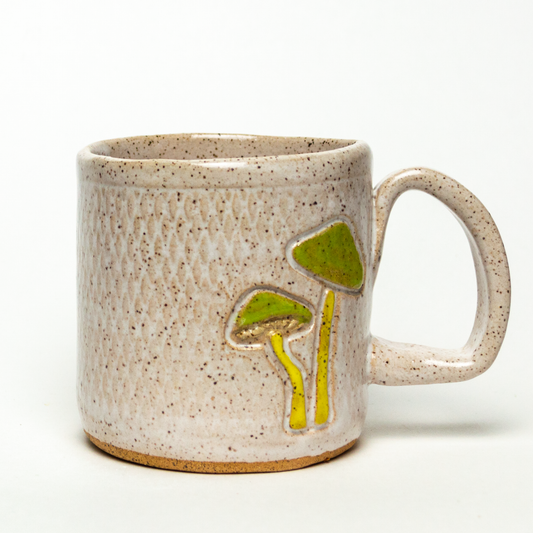 Parrot Mushroom Design White 10oz Stoneware Mug