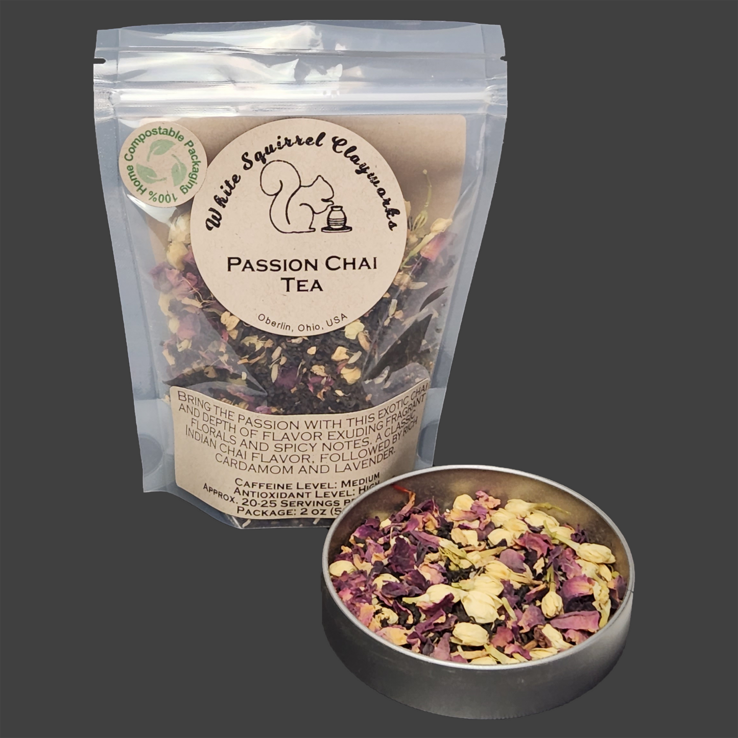 Passion Chai Loose Leaf Tea - 2oz -Home compostable packaging