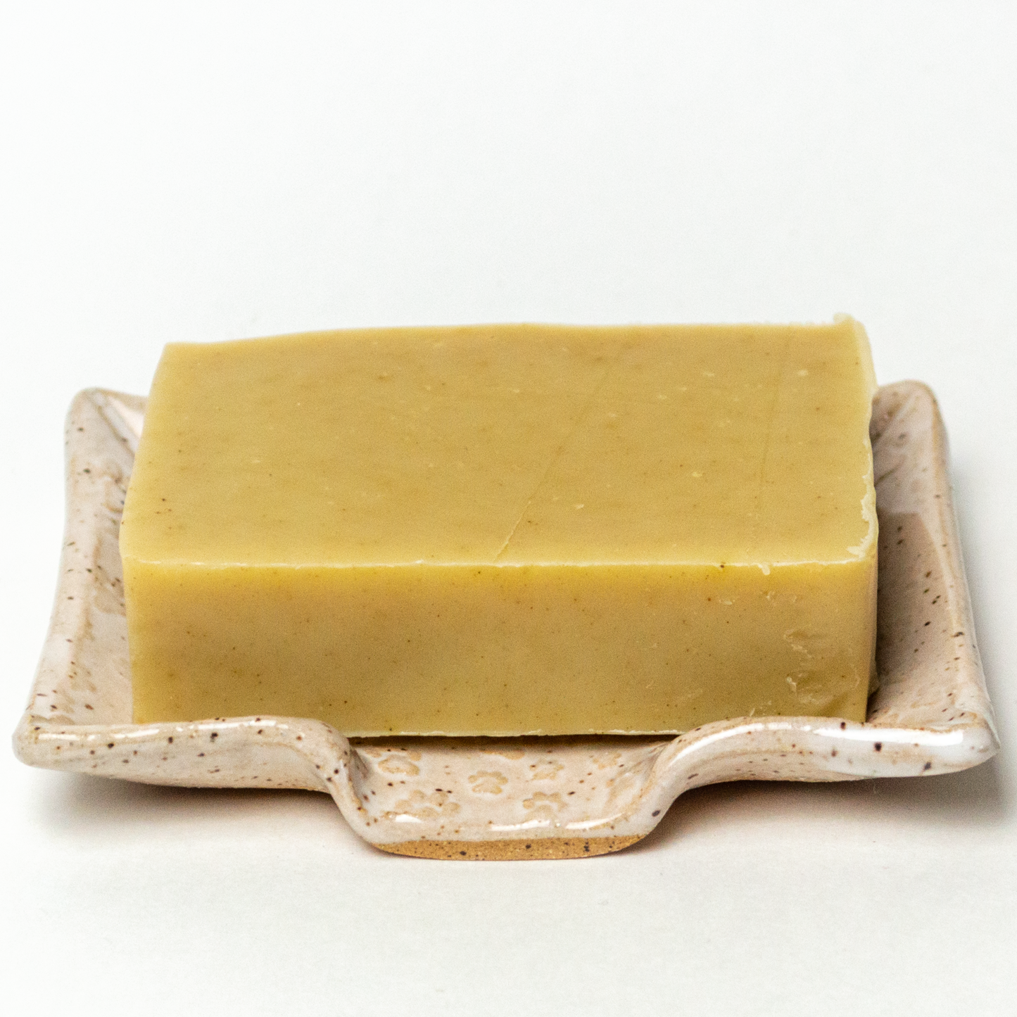 Paw Print Pattern White Stoneware Soap Dish