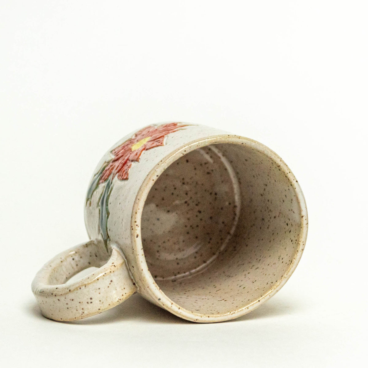 Poinsettia on White Stoneware 10oz Mug