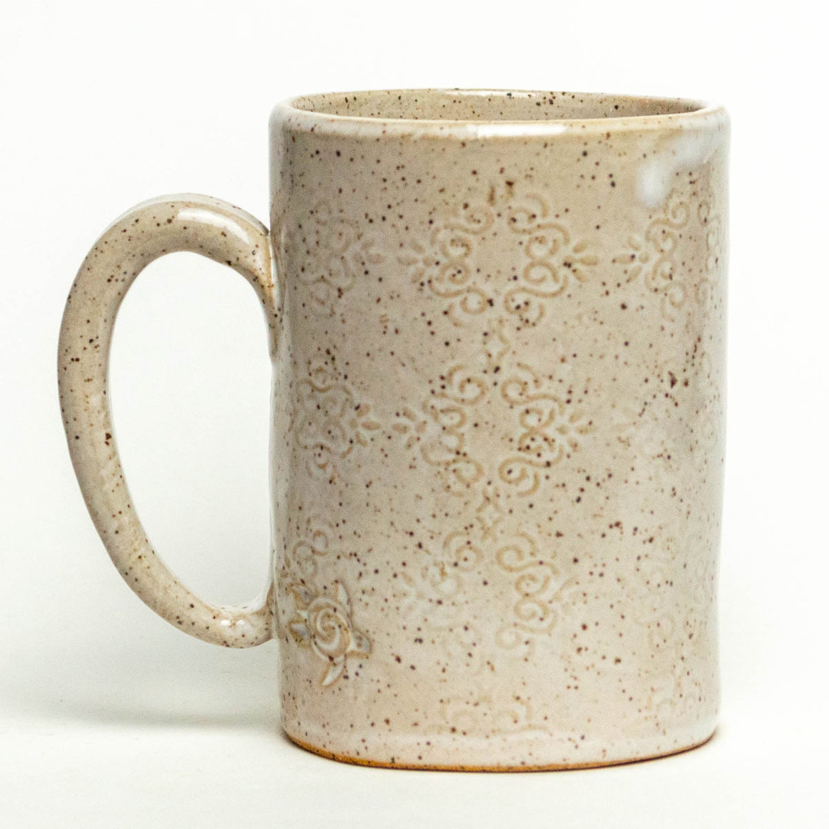 Poinsettia on White Stoneware 14oz Mug
