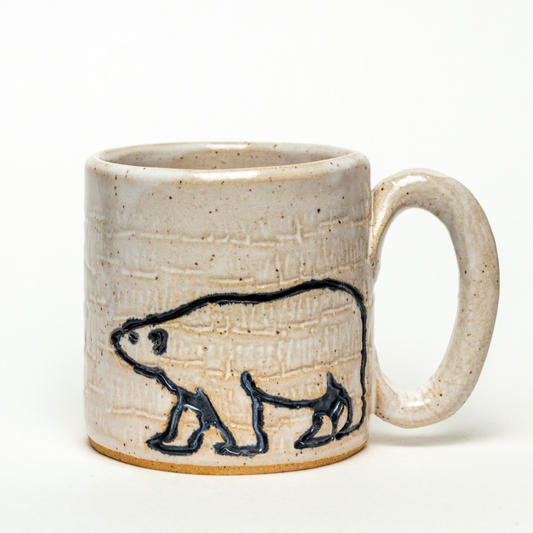 Polar Bear on White Stoneware 10oz Mug