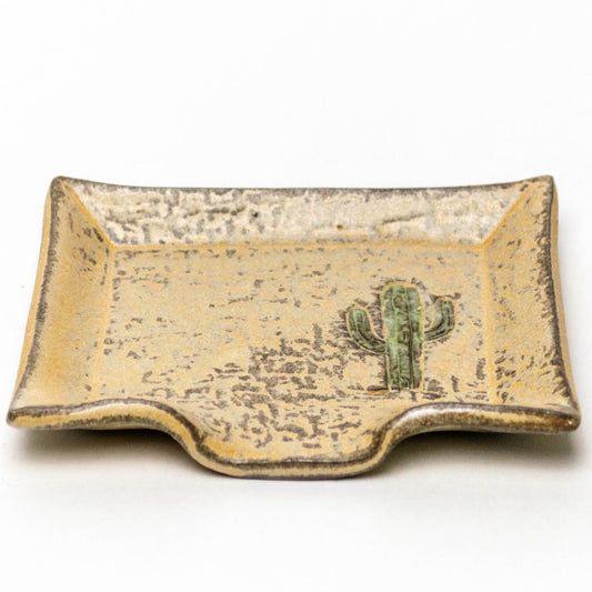 Saguaro Cactus Beige Stoneware Soap Dish