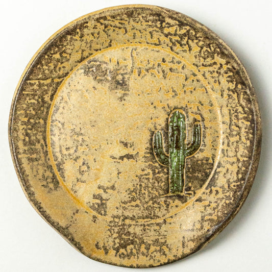 Saguaro Cactus Beige Stoneware Spoon Rest Handmade in Ohio