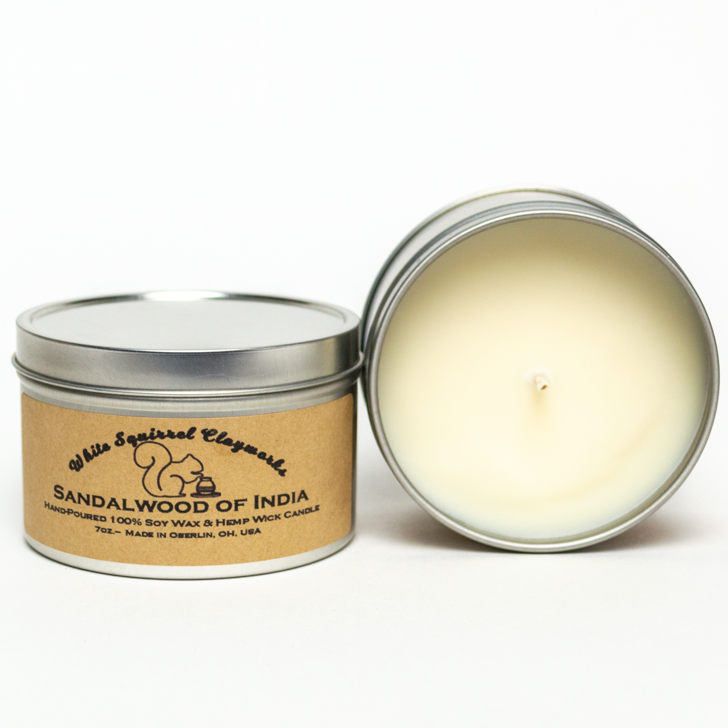 Sandalwood of India Soy Candle - 7oz Silver Tin
